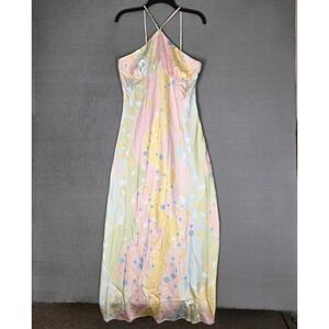 Something New X Marie Jedig Claudia Halter Maxi Dress Womens Large Pastel NWT